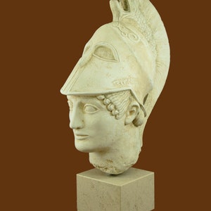 Warrior Pythis the Brave Plaster Statue bust Pythis from Aigina Handmade Museum Replica Bust Plaster With Patina Ancient Greek Sculpture image 4