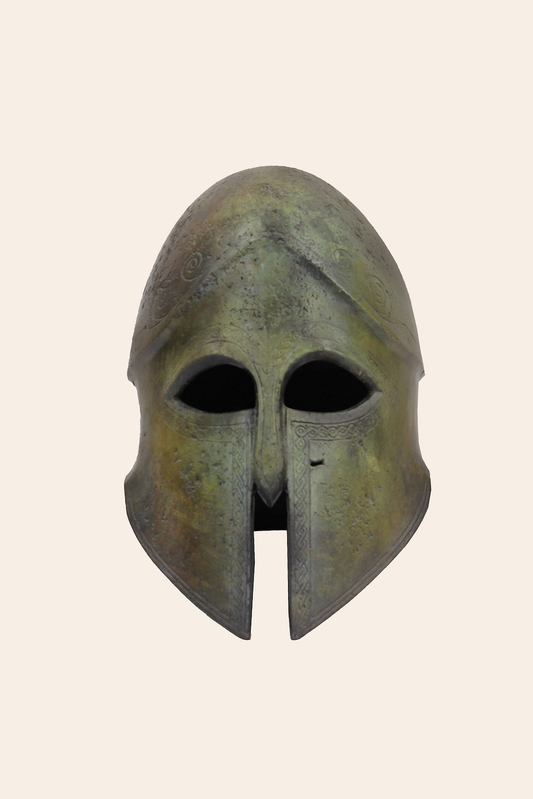 Corinthian Helmet Closed Nose, Greek Warrior Bronze Helmet Spira