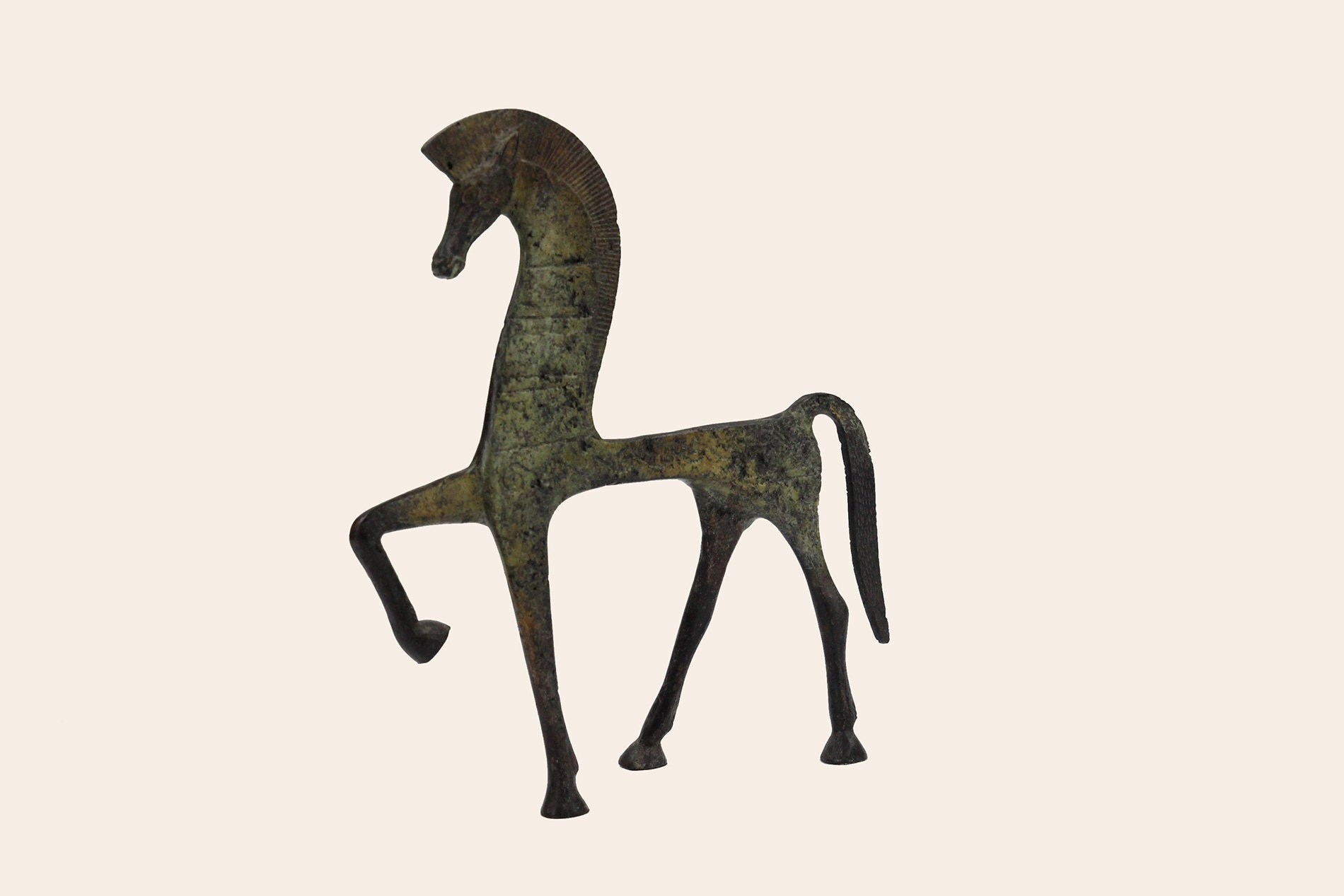 Greek horse bronze statue, dancing horse greek art museum replica, home decor sculpture with greek roots