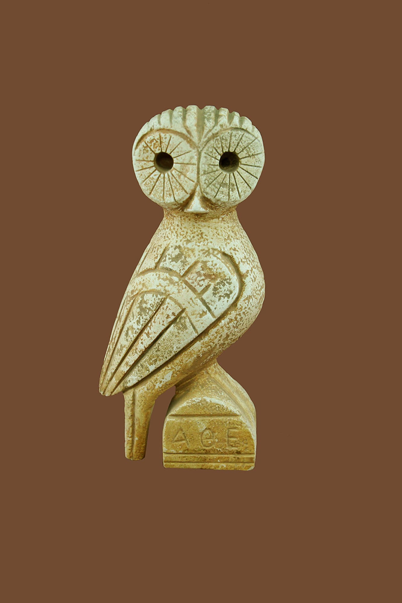 Owl Statue Athena Greek Goddess Owl Engraved Initials Ancient