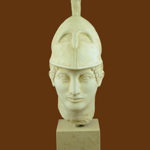 Warrior Pythis the Brave Plaster Statue bust Pythis from Aigina Handmade Museum Replica Bust Plaster With Patina Ancient Greek Sculpture image 5