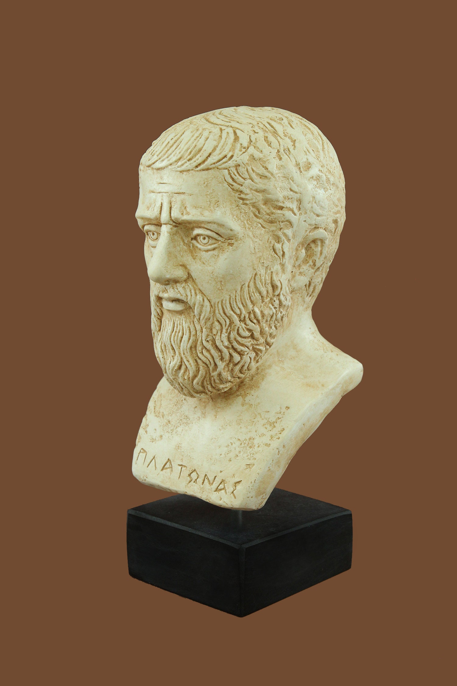 プラトンの頭部彫刻、頭部胸像博物館レプリカ哲学像石膏彫刻ギリシャ