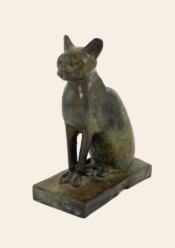 エジプトの猫 バステト ギリシャのブロンズ彫刻 神聖なエジプトの座像