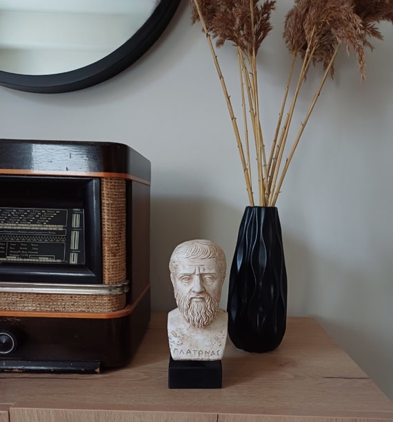 プラトンの頭部彫刻、頭部胸像博物館レプリカ哲学像石膏彫刻ギリシャ