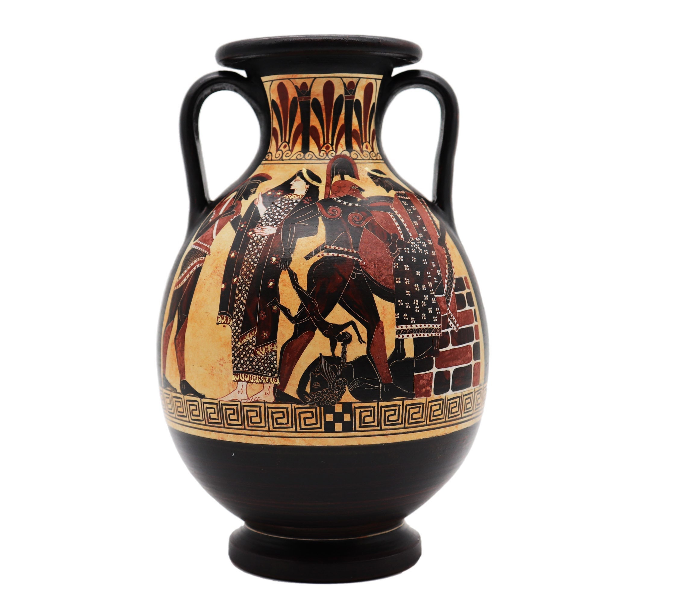 ギリシャ陶器、ペリキ壺、アンフォラ壺、手描き陶器、博物館レプリカ