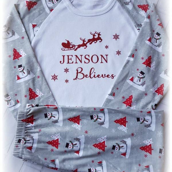 Personalised kids christmas pjs - pyjamas - pajamas - childrens - kids - christmas pjs - christmas eve - christmas eve box - family