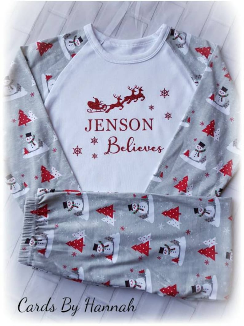 Personalised Kids Christmas Pjs Pyjamas Pajamas Etsy UK