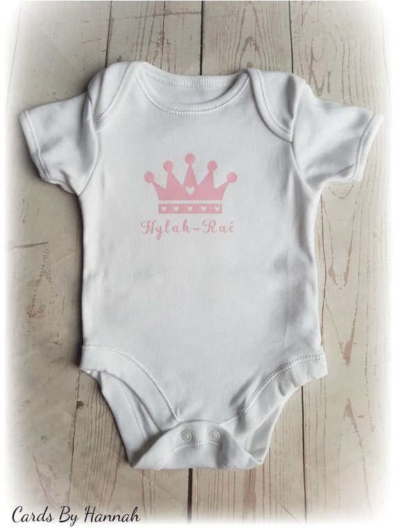 Personnalisé Bébé Veste Body Unisexe rose couronne 1 tout nom