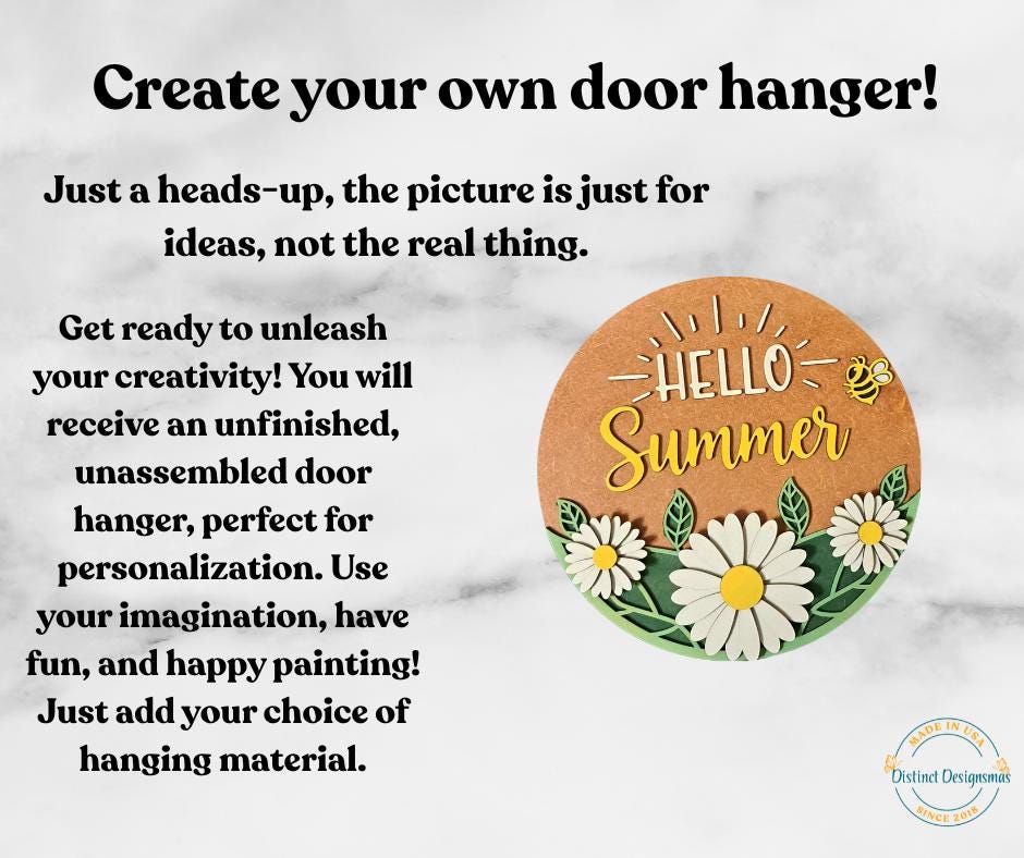 DIY Laser Cut Cutout/unfinished Hello Summer Door Hanger - Etsy