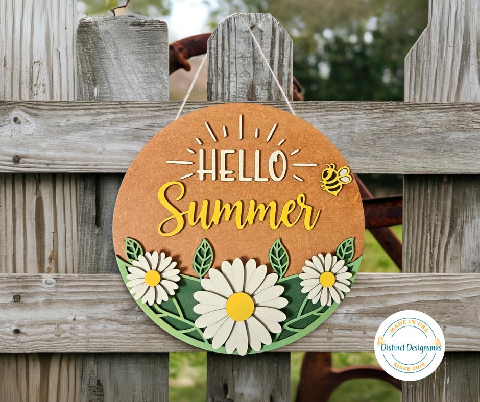 DIY Laser Cut Cutout/unfinished Hello Summer Door Hanger - Etsy