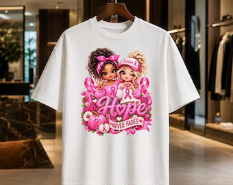 Hope Never Fades Breast Cancer Shirt, Pink Ribbon T-Shirt,  Awareness Sweatshirt, October Pink Out Survivor Support Gift
