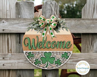DIY Welcome Door Hanger Blank, St. Patrick's DIY Wood Decor Kit