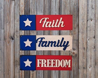 DIY Laser Cut Unpainted/Unassembled Kit/4th of July Door Sign