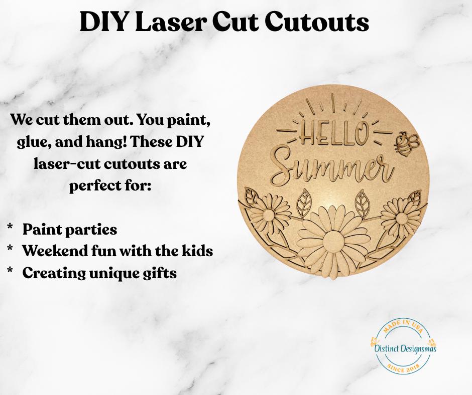 DIY Laser Cut Cutout/unfinished Hello Summer Door Hanger - Etsy