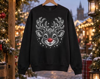 Vintage Christmas Sweatshirt Collection, Santa Snowman Reindeer Crewneck, Halftone Holiday Sweatshirt, Christmas Gift