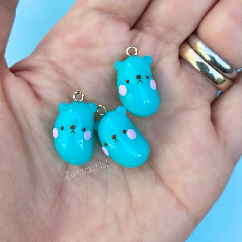 Cute bear jelly bean charm in gold lobster clasp Cute bear jelly bean charm in gold lobster clasp