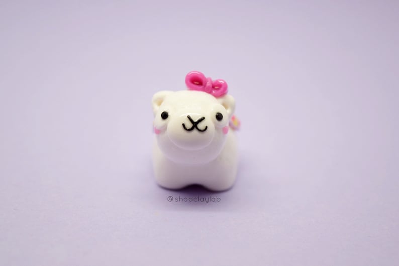 Kawaii white alpaca crochet progress keeper stitch marker clay charms cute llama planner charms fun gift ideas