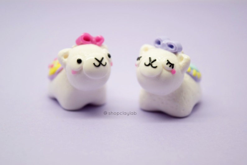 Kawaii white alpaca crochet progress keeper stitch marker clay charms cute llama planner charms fun gift ideas