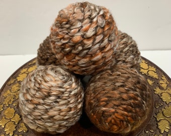 Fall Home Decor Decorative Balls, 3.1” Wreath Attachment, Autumn Home Décor, Halloween Décor, Dough Bowl Filler, Tiered Tray (LAST SET)