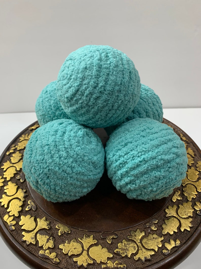 Teal Decorative Yarn Ornament Balls Wreath Attachments Etsy