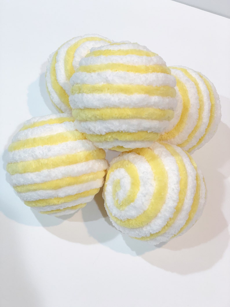 Yellow and White Decorative Yarn Ornament Balls, Lemon Decor, Tiered Tray Decor, Wreath Attachment, Dough Bowl Fillers, Lantern Decor, Orbs image 8