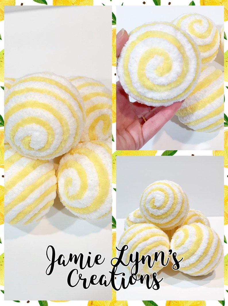 Yellow and White Decorative Yarn Ornament Balls, Lemon Decor, Tiered Tray Decor, Wreath Attachment, Dough Bowl Fillers, Lantern Decor, Orbs image 9