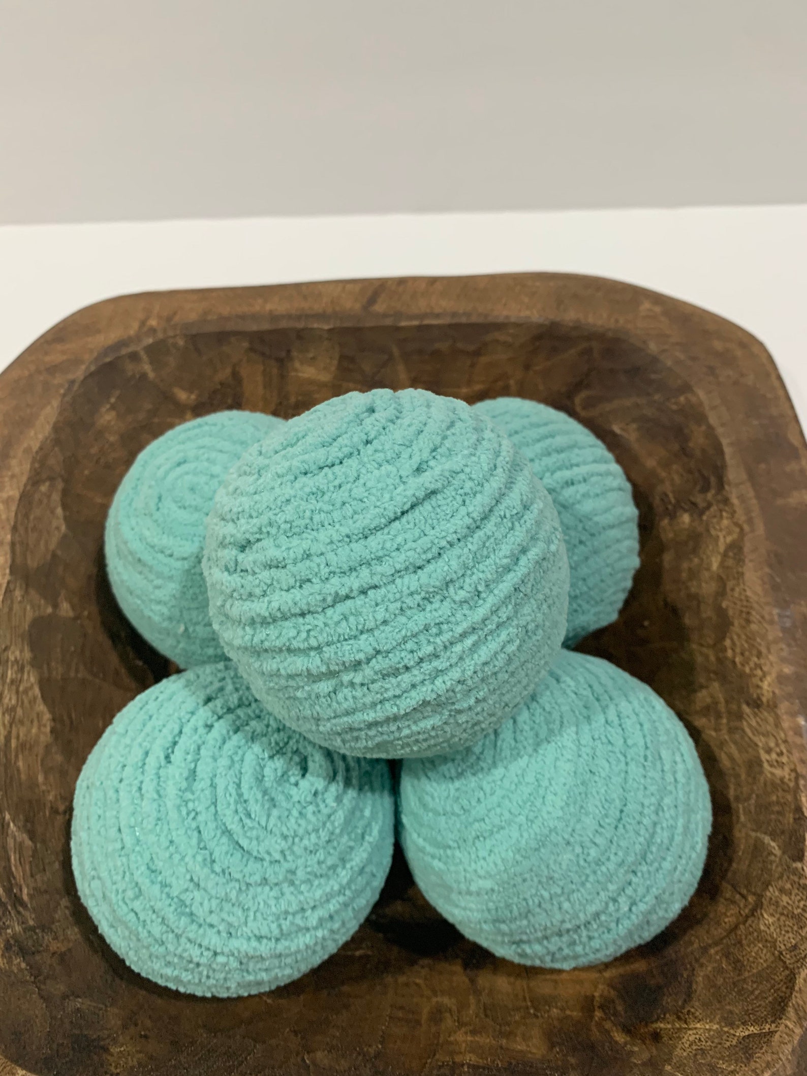 Teal Swirly Balls Decorative Yarn Ornaments 3.1 Wreath Etsy