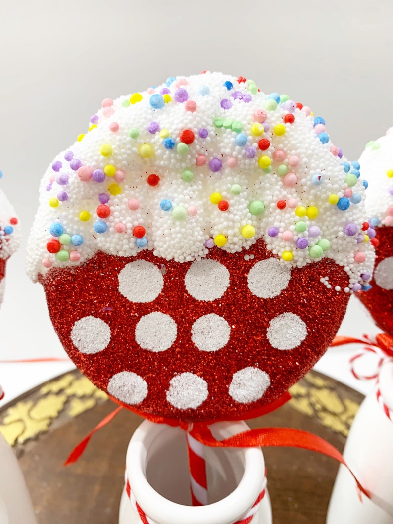 Foam Lollipop Set: Red Polka Dot Candy Decor - Etsy