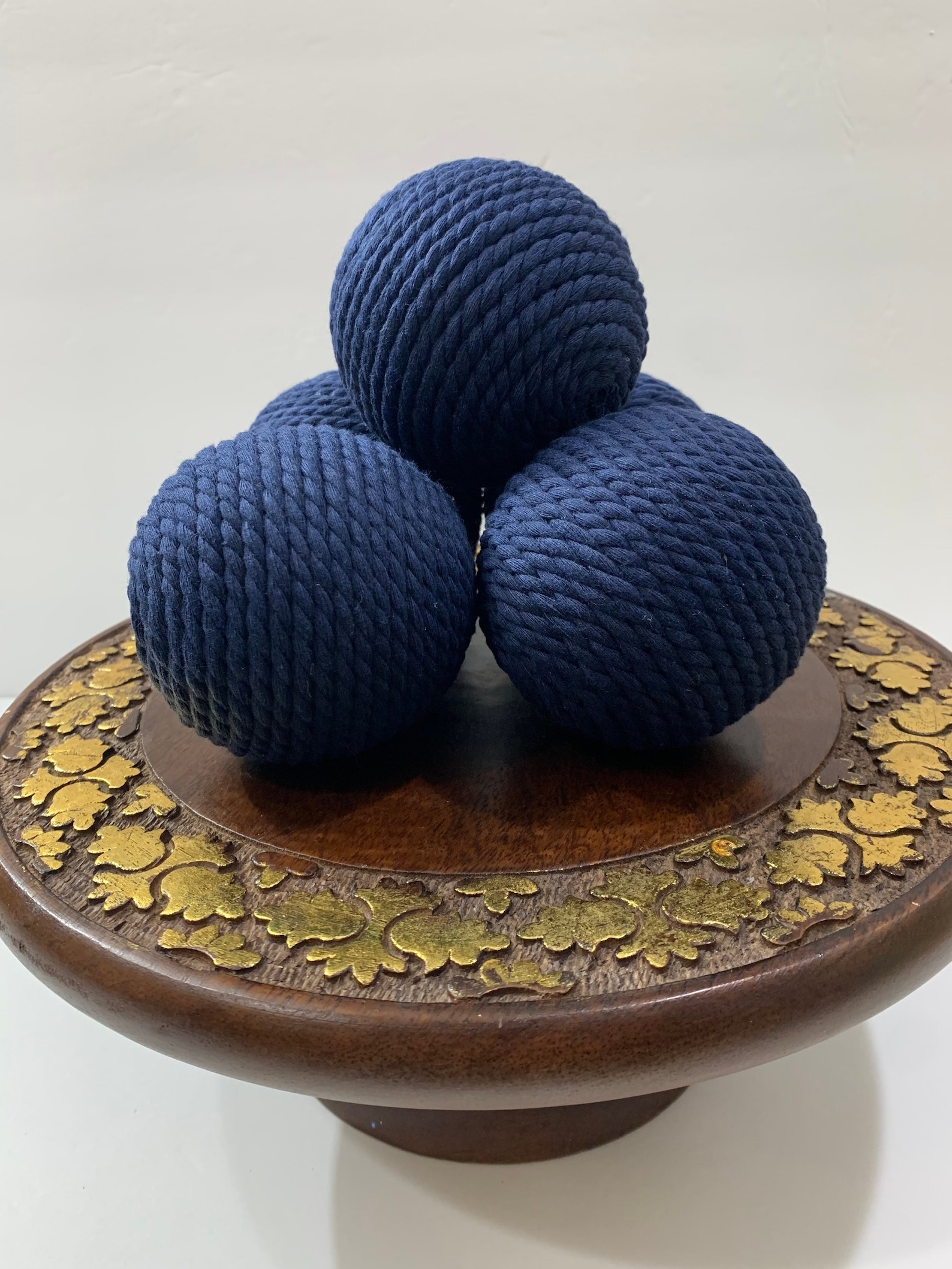 Navy Blue Nautical Decorative Rope Ornament Balls, Wreath Attachments ...