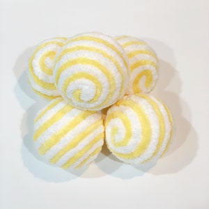 Yellow and White Decorative Yarn Ornament Balls, Lemon Decor, Tiered Tray Decor, Wreath Attachment, Dough Bowl Fillers, Lantern Decor, Orbs image 5