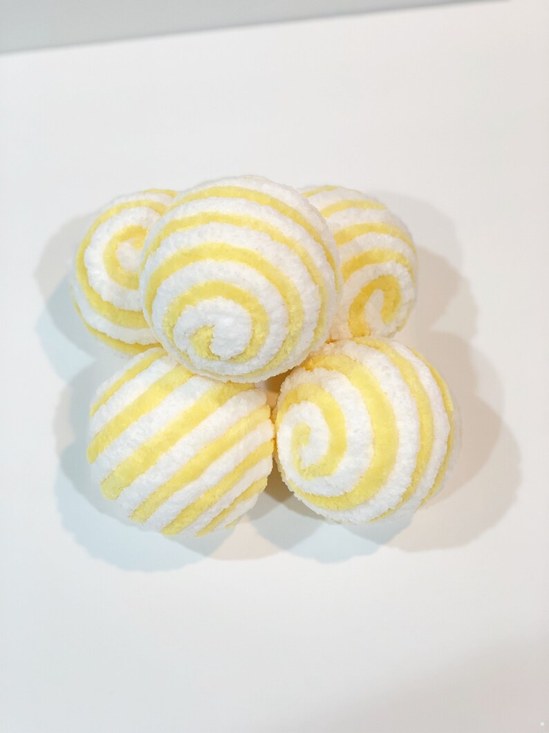 Yellow and White Decorative Yarn Ornament Balls, Lemon Decor, Tiered Tray Decor, Wreath Attachment, Dough Bowl Fillers, Lantern Decor, Orbs image 5