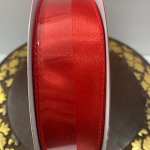 Red Satin Christmas Ribbon, WIRED* 125 feet Roll 1.5 inch, Makers Holiday Ribbon, Bow Making Ribbon, Craft Ribbon,