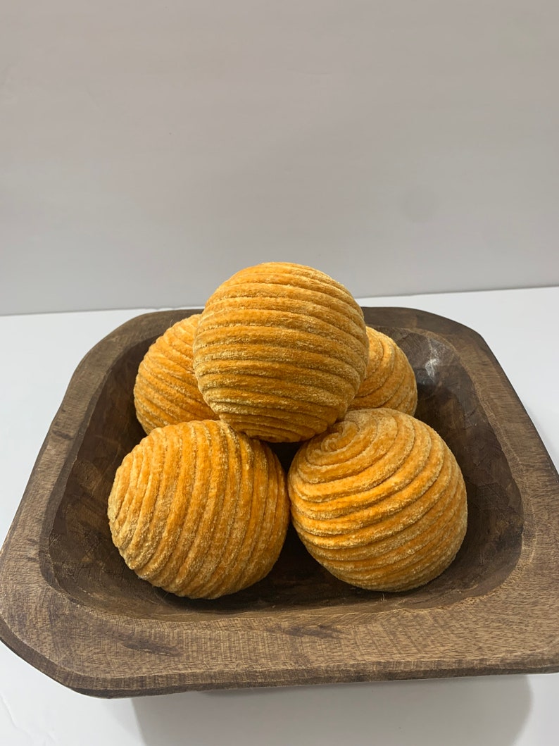 Mustard Yellow Velvet Balls Decorative Yarn Ornament Balls Etsy