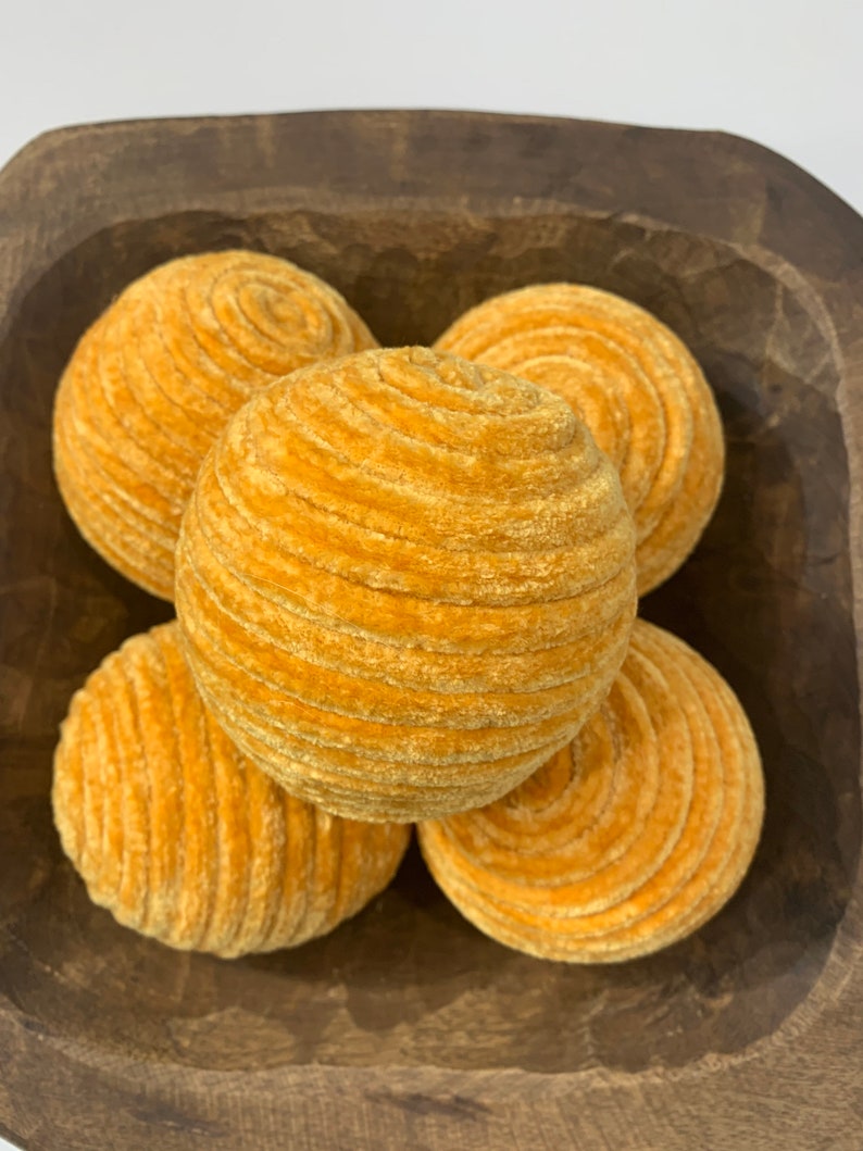 Mustard Yellow Velvet Balls Decorative Yarn Ornament Balls Etsy
