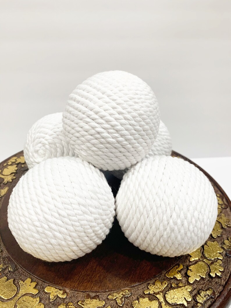 White Nautical Decorative Rope Ornament Balls Wreath Etsy