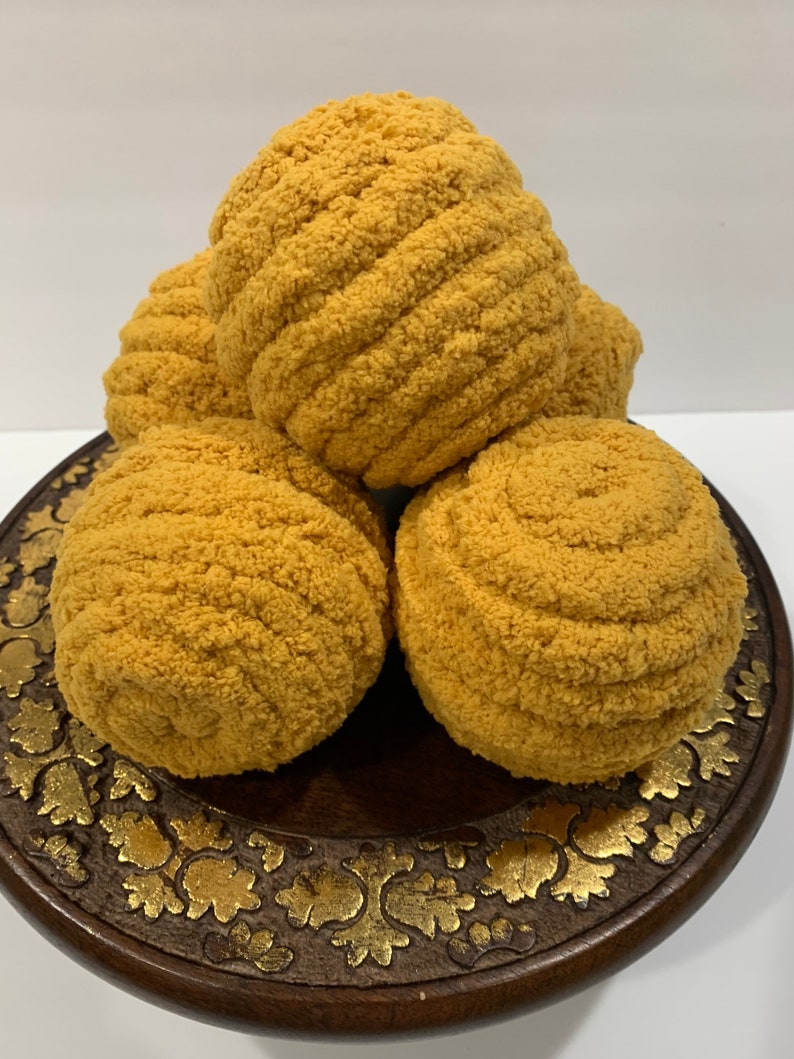 Mustard Yellow Decorative Yarn Ornament Balls Wreath Etsy