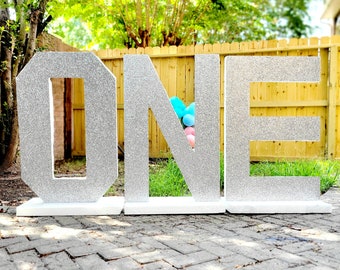 Large Glitter Foam Marquee letter and number. Free standing cheap marquee letter block