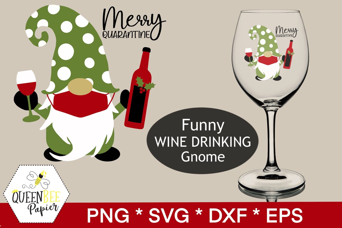 Download Christmas Gnome SVG Gnome SVG Cut File Wine SVG Merry | Etsy