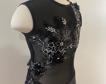 Dance Costume/ Leotard w/appliqués