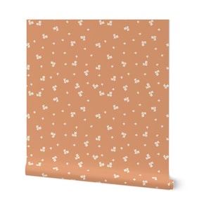 Papel tapiz floral con diseño de flor de naranja / Papel tapiz despegable y adhesivo / Papel tapiz tejido extraíble / Fondo / Papel tapiz apto para inquilinos / Naturaleza