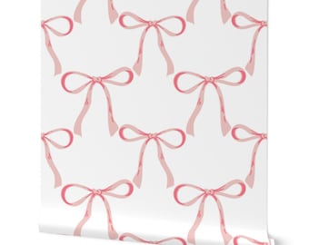 Sweet Pink Bows Peel and Stick Wallpaper | Nursery Decor