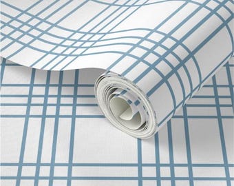 Blue Plaid Peel and Stick Wallpaper