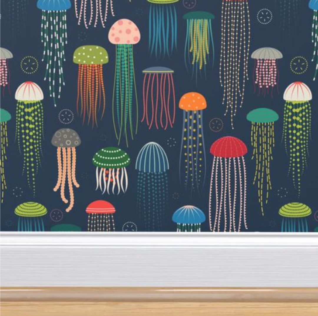 Jellyfish Wallpaper Just Jellies Peel and Stick - Etsy