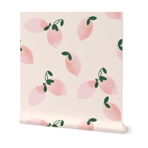 Pink Grapefruit Wallpaper | Peel and Stick | Removable Wallpaper | Backdrop | Renter Friendly Wallpaper | Citrus Wallpaper | Nature