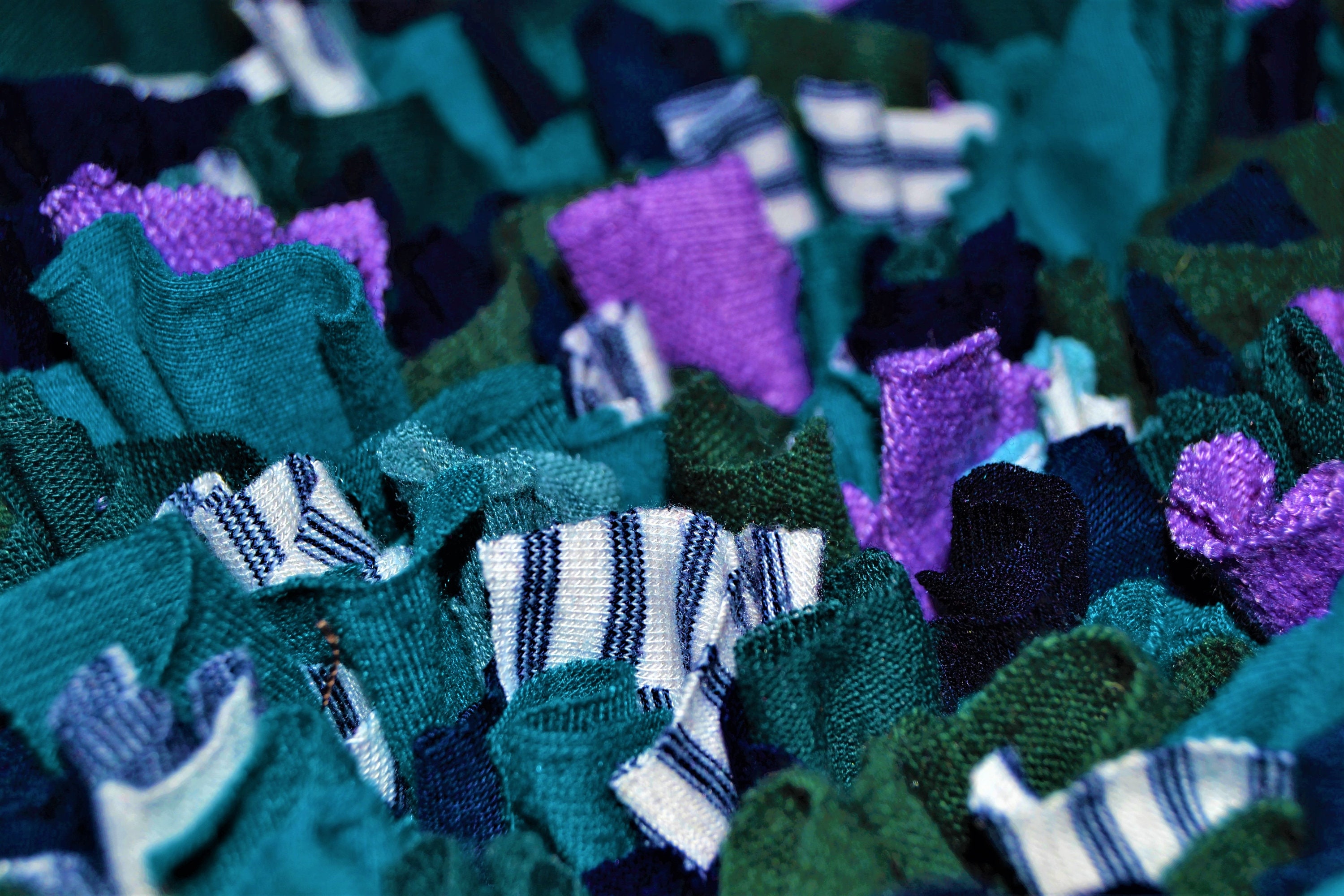 80x65cm Handmade Rag Rug Made From Recycled Materials Etsy UK