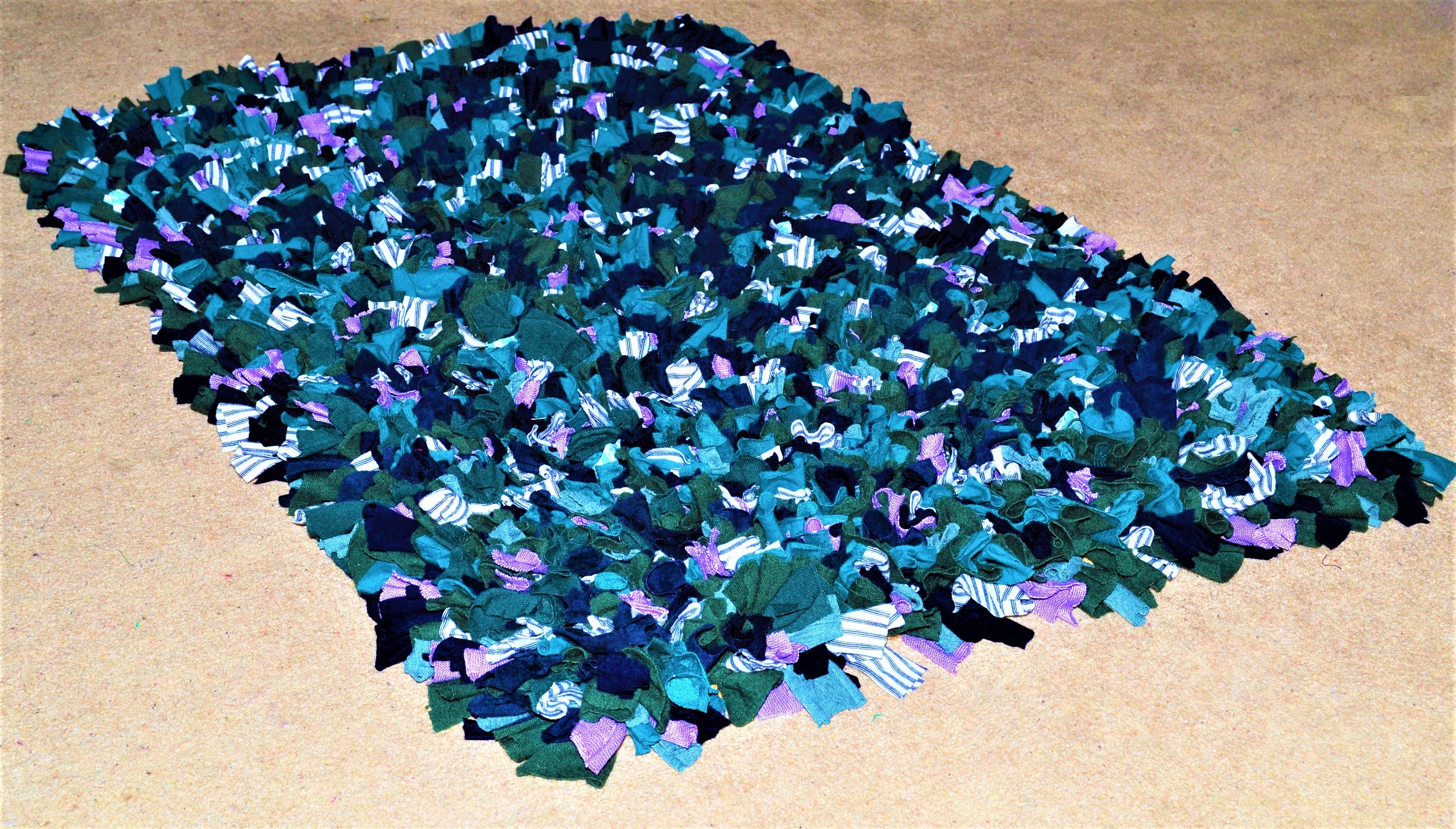 80x65cm Handmade Rag Rug Made From Recycled Materials Etsy UK