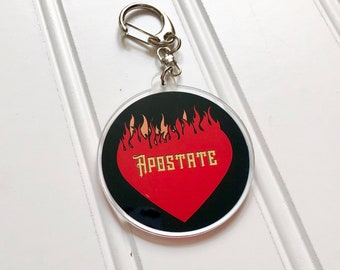 Apostate Flaming Heart Keychain