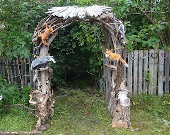 Ornate Driftwood Archway Themed Garden Arch