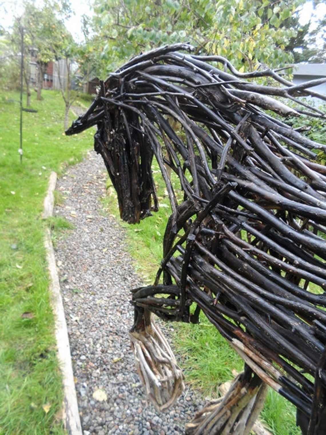 Bespoke Large Wooden Horse Pony Garden Sculpture Etsy UK