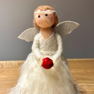 Christmas Needle felted Angel | Festive Decoration | Wool Doll | Waldorf Christmas Angel | Fairy girl | Godmothers Gift | Christening Gift